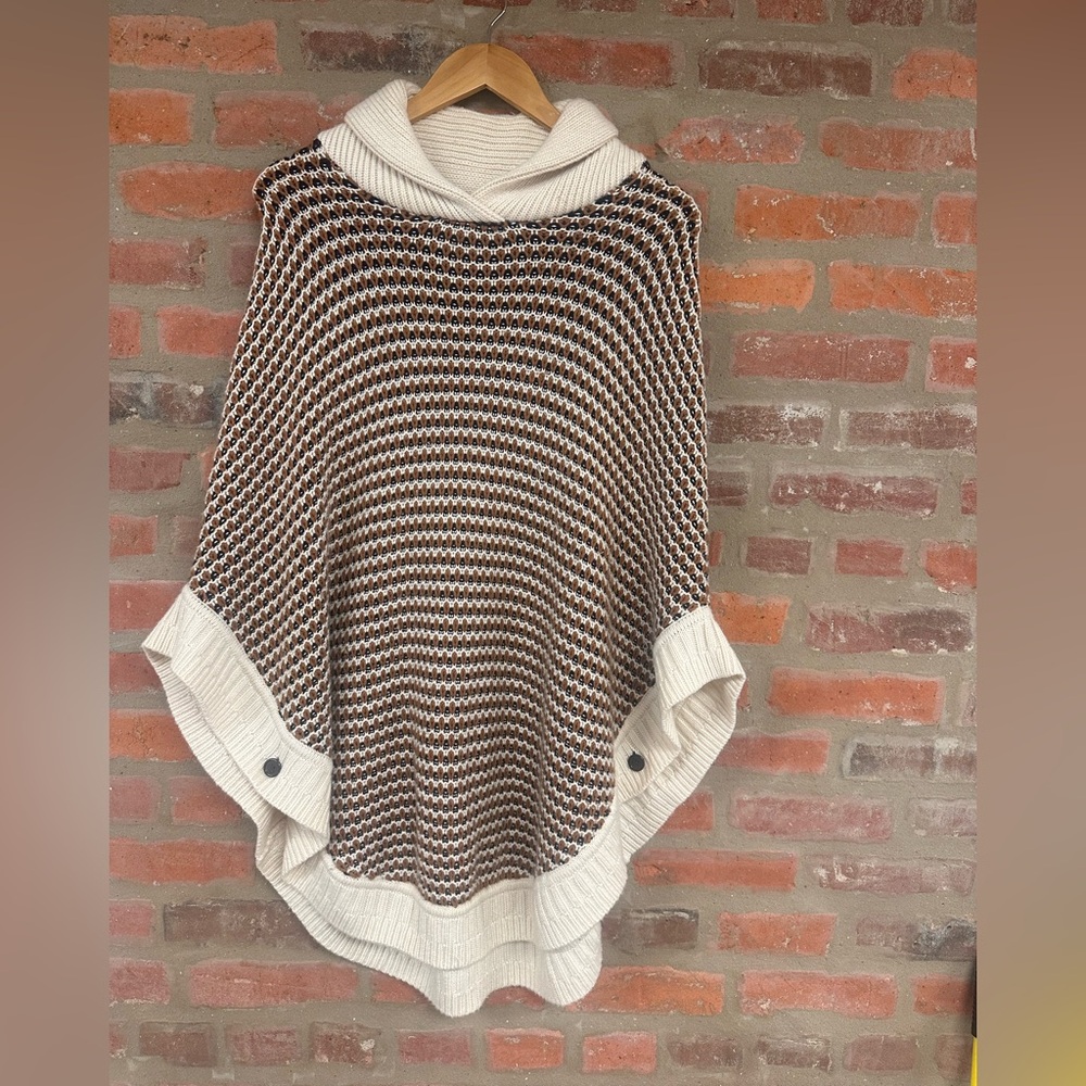 Talbots Large Poncho Cape lambswool knit blend.
